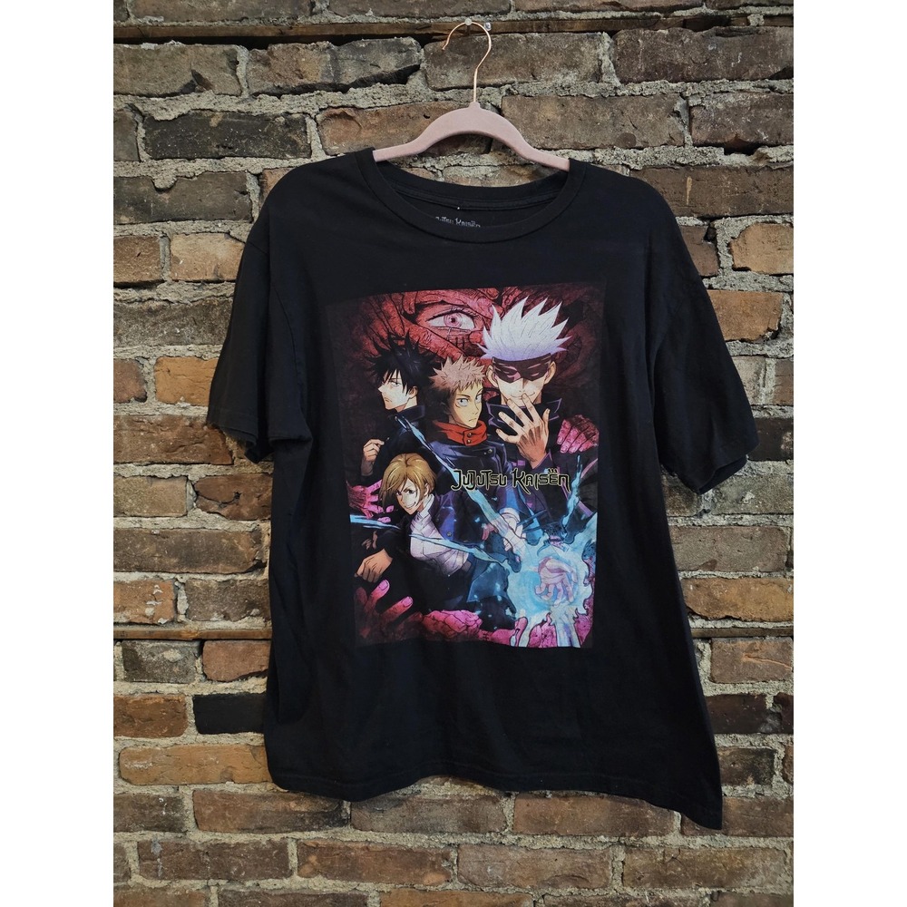 Jujutsu Kaisen Shirt Mens XL Black Yuji Gojo Megumi Nobara Graphic‎ Anime Tee